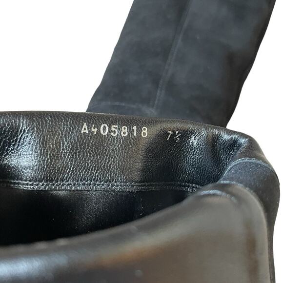 Stuart Weitzman Over the Knee Black Leather and Suede Roll Cuff Tall Boots 7.5 - Picture 11 of 15